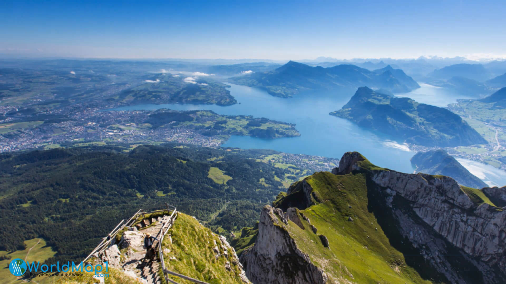 Lucerne City and Lake with Drone View